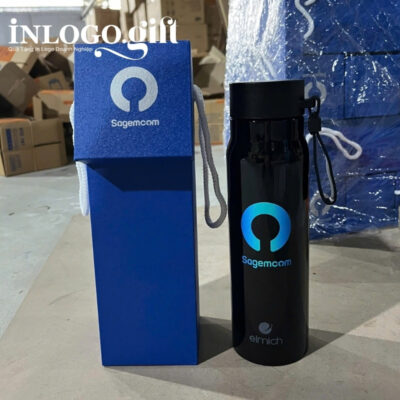 Bình giữ nhiệt in logo thương hiệu Elmich màu đen 520ml BGN-03