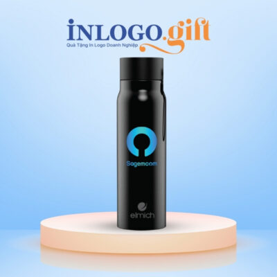 Bình giữ nhiệt in logo thương hiệu Elmich màu đen 520ml BGN-03