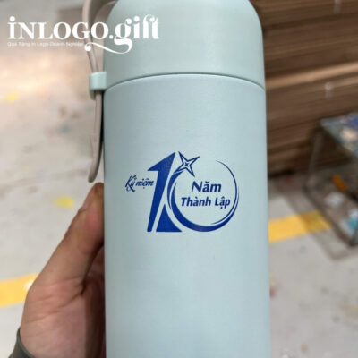 Bình giữ nhiệt in logo thương hiệu LocknLock màu xanh dương 490ml