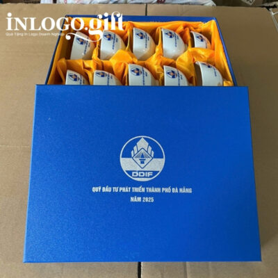 Bộ bát cơm in logo 10 món màu trắng BBC-02