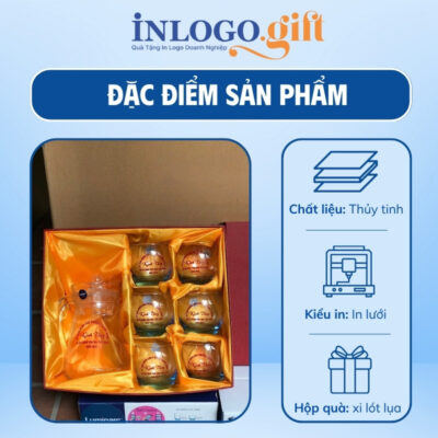 Bộ bình cốc thủy tinh in logo Luminarc BBL-04