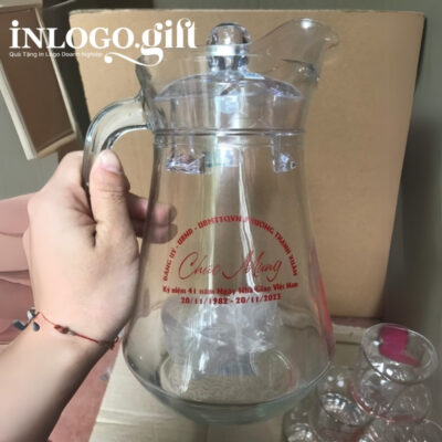Bộ bình cốc thủy tinh in logo thương hiệu UG350 BC-02