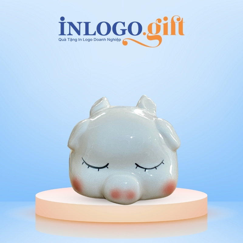 Heo đất in logo màu trắng cánh tiên