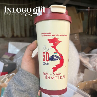 Ly giữ nhiệt in logo có quai xách dung tích 500ml LGN-01