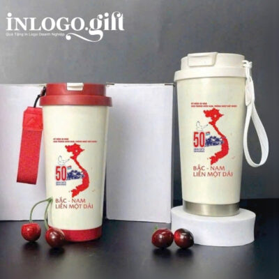 Ly giữ nhiệt in logo có quai xách dung tích 500ml LGN-01