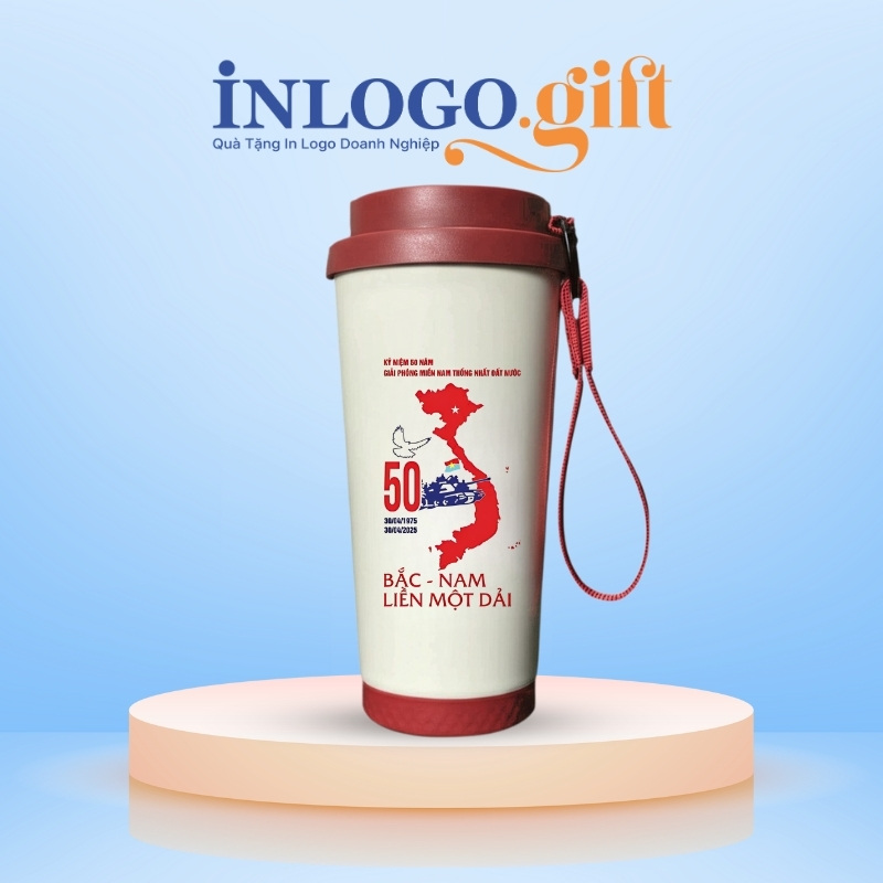 Ly giữ nhiệt in logo có quai xách dung tích 500ml LGN-01