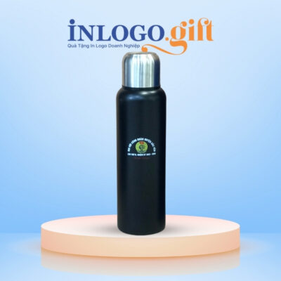 Bình giữ nhiệt in logo màu đen nắp vặn 1L BGN-06