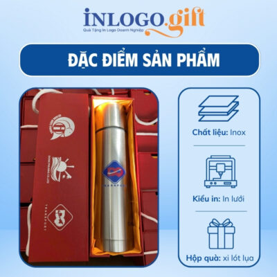 Bình giữ nhiệt in logo thương hiệu Carlmann nắp vặn 500ml BGN-09