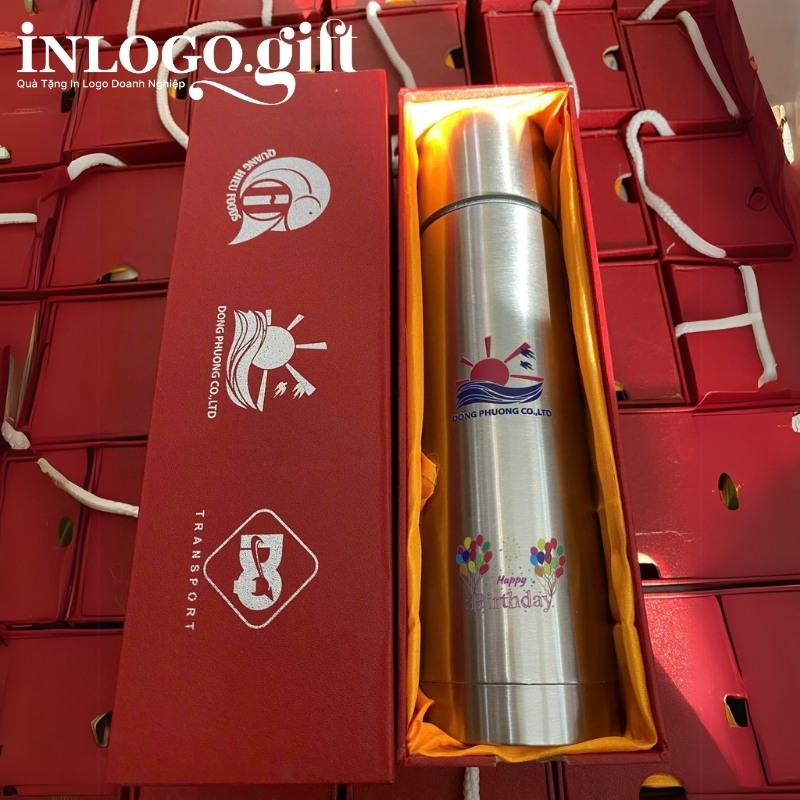 Bình giữ nhiệt in logo thương hiệu Carlmann nắp vặn 500ml BGN-09