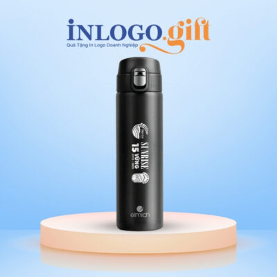 Bình giữ nhiệt in logo thương hiệu Elmich nắp bấm 500ml BGN-07