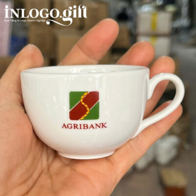 Bộ ấm chén trắng in logo thương hiệu Minh Long 500ml AC-07