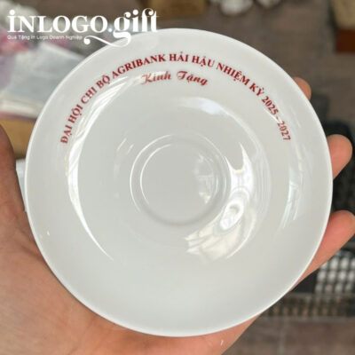 Bộ ấm chén trắng in logo thương hiệu Minh Long 500ml AC-07