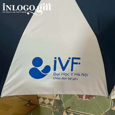 Bộ giftset in logo ly sứ và ô dù gấp 3 tự động 1 chiều BGS-10