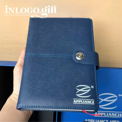 Bộ giftset in logo gồm sổ da, bút kí và bình giữ nhiệt