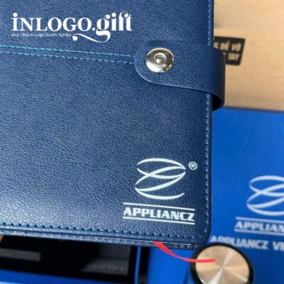 Bộ giftset in logo gồm sổ da, bút kí và bình giữ nhiệt