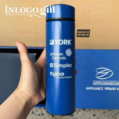 Bộ giftset in logo gồm sổ da, bút kí và bình giữ nhiệt