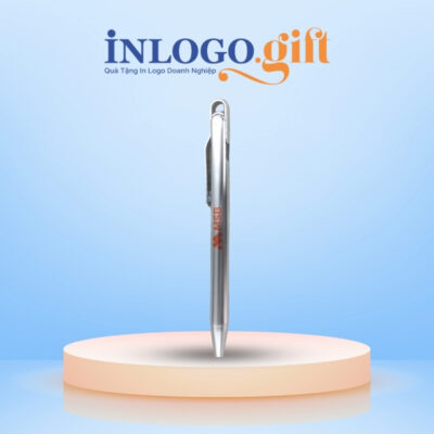 Bút bi in logo màu bạc kích thước 14.2cm