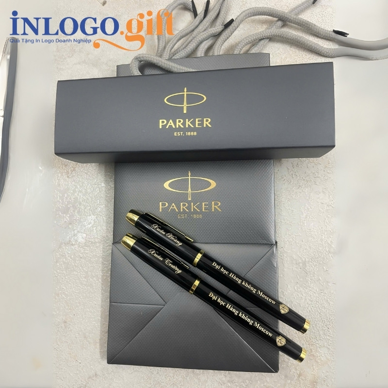 Bút ký in logo thương hiệu Parker màu đen BK-04