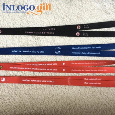 Dây đeo thẻ in logo móc giọt nước 3 màu 1x45cm DĐT-02