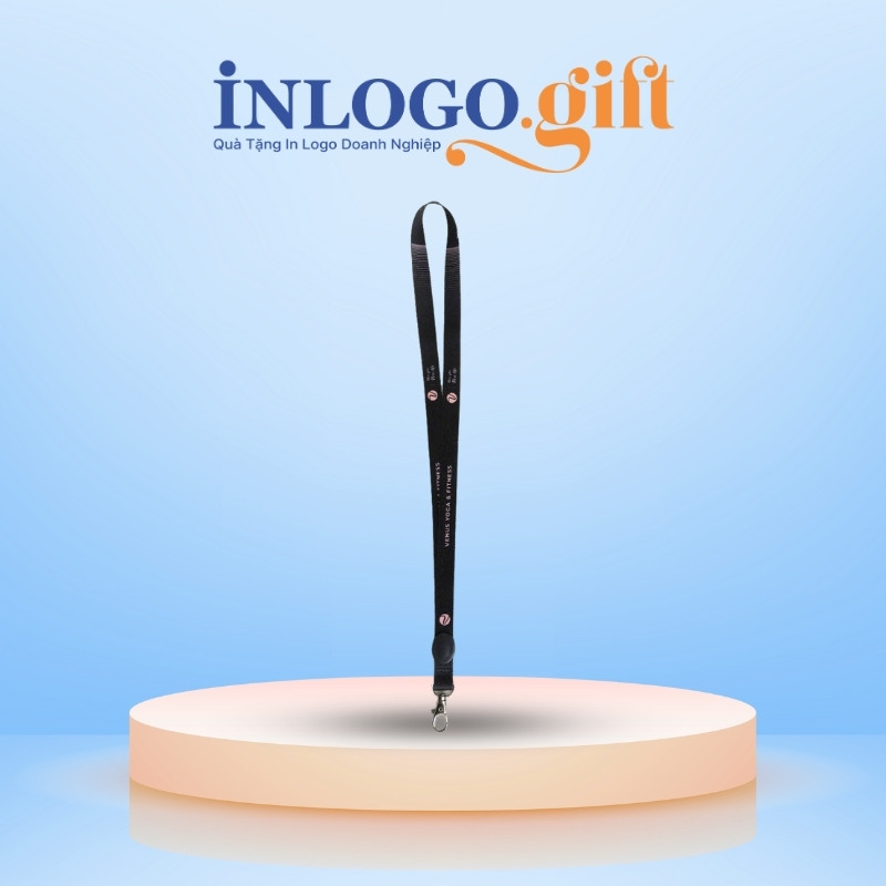Dây đeo thẻ in logo móc giọt nước 3 màu 1x45cm DĐT-02