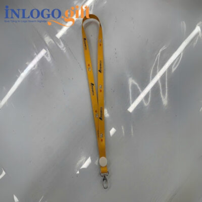 Dây đeo thẻ in logo móc giọt nước màu vàng 1x45cm DĐT-01
