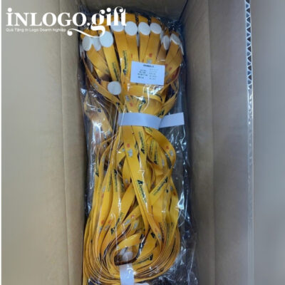 Dây đeo thẻ in logo móc giọt nước màu vàng 1x45cm DĐT-01