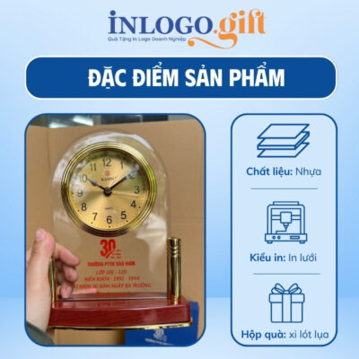 Đồng hồ để bàn in logo thương hiệu Kashi 16x18cm DHB-01