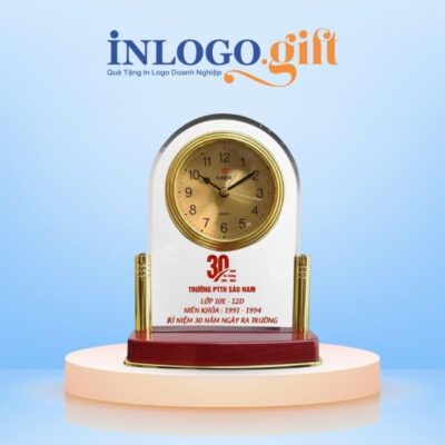 Đồng hồ để bàn in logo thương hiệu Kashi 16x18cm DHB-01
