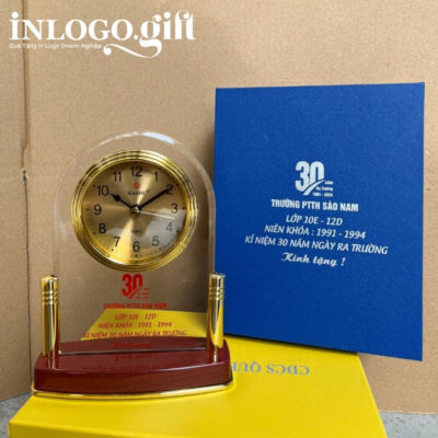 Đồng hồ để bàn in logo thương hiệu Kashi 16x18cm DHB-01