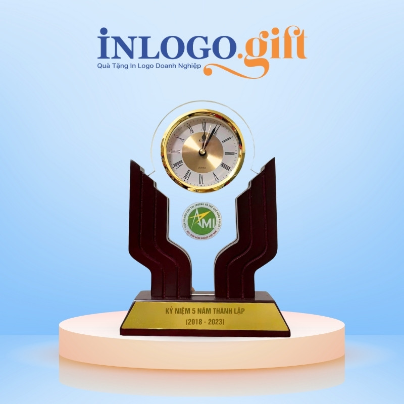 Đồng hồ để bàn in logo thương hiệu Kashi 16x21cm DHB-02