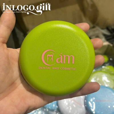 Hộp đựng niềng răng in logo hình tròn màu xanh lá HNR-04