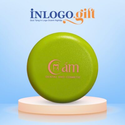 Hộp đựng niềng răng in logo hình tròn màu xanh lá HNR-04