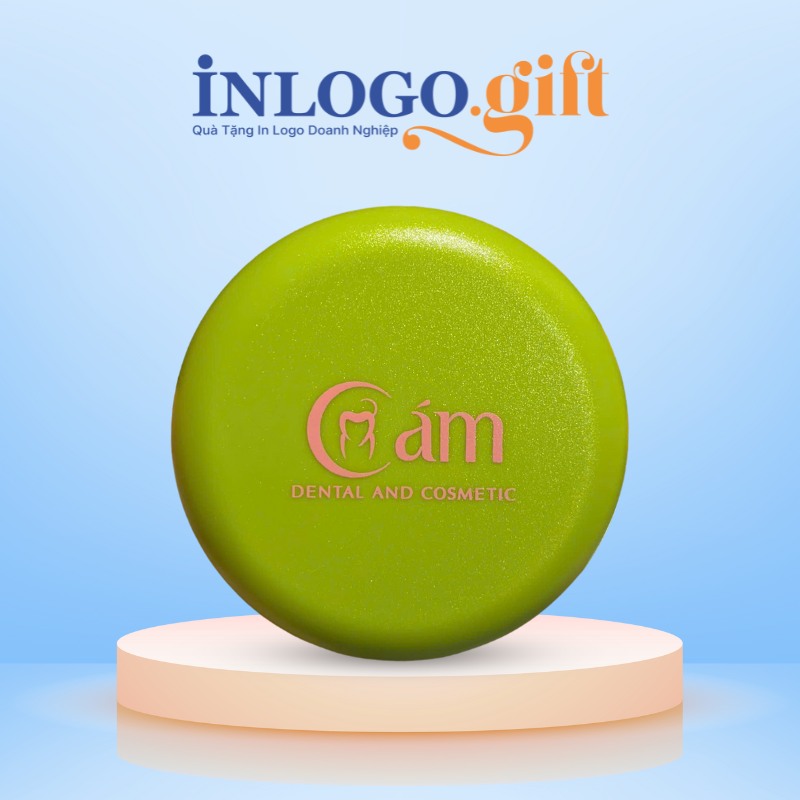 Hộp đựng niềng răng in logo hình tròn màu xanh lá HNR-04