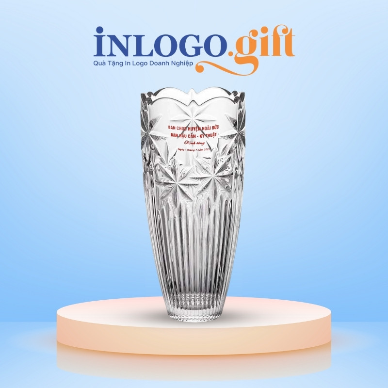 Lọ hoa in logo dáng hoa thi 30cm LH-17