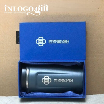 Ly giữ nhiệt in logo màu xanh dương dung tích 510ml