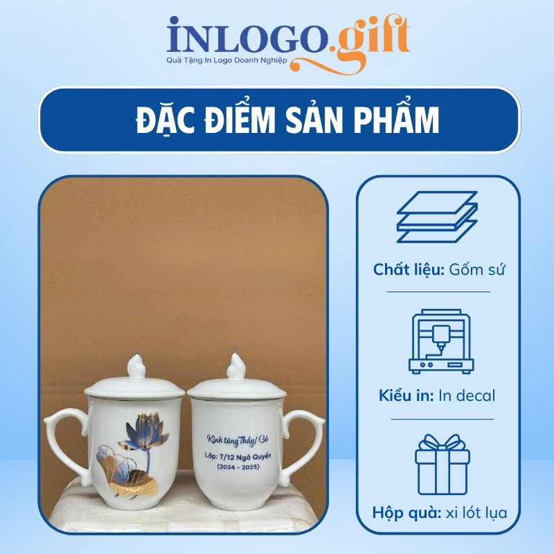 Ly sứ in logo dáng ngọn lửa có nắp quai bán tim 400ml LS-05