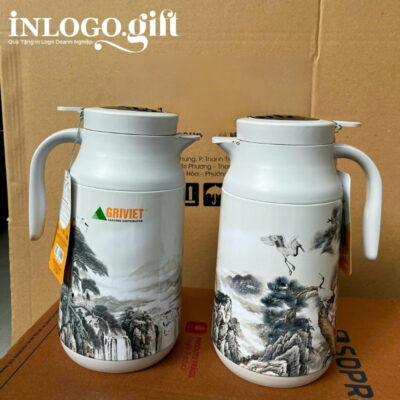 Phích giữ nhiệt in logo thương hiệu Rạng Đông màu trắng 1.3L PGN-02
