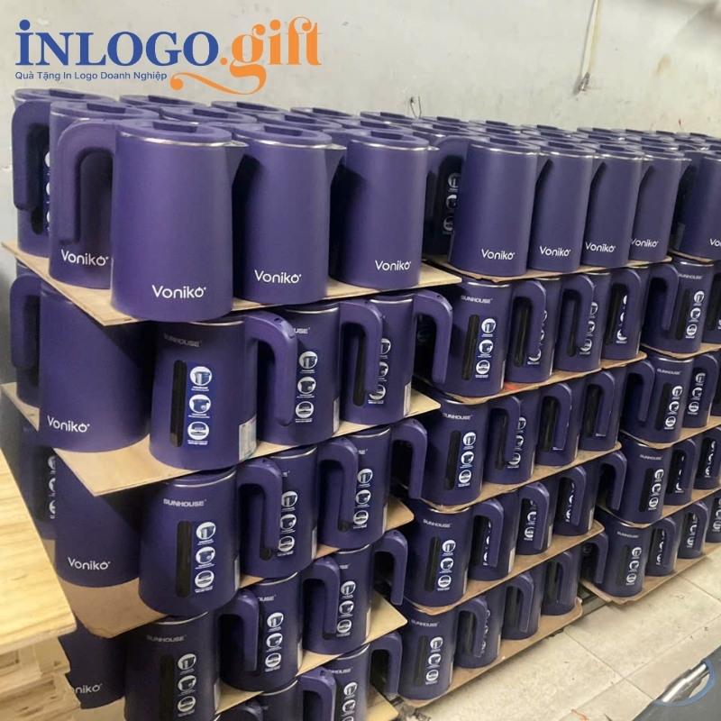 Phích giữ nhiệt in logo thương hiệu Sunhouse màu xanh dương đậm 1.8L PGN-04