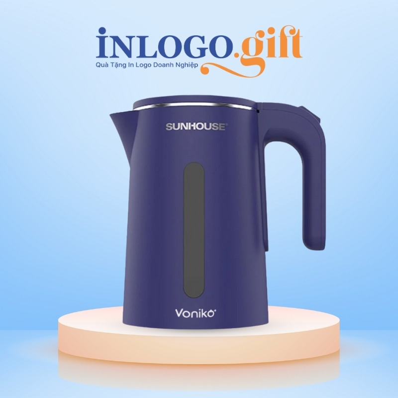 Phích giữ nhiệt in logo thương hiệu Sunhouse màu xanh dương đậm 1.8L PGN-04
