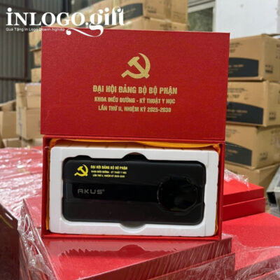 Sạc dự phòng in logo thương hiệu Akus màu đen dung lượng 10.000mAh SDP-02