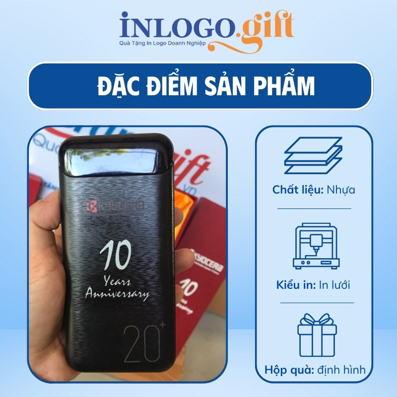 Sạc dự phòng in logo thương hiệu WK màu đen dung lượng 20.000mAh SDP-01