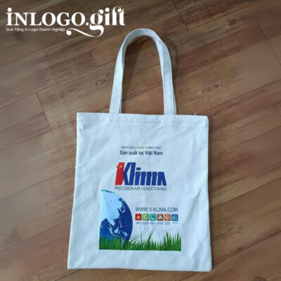 Túi vải in logo canvas màu trắng 35x37cm TV-01