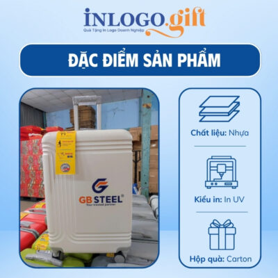 Vali quà tặng in logo kéo nhựa size 24