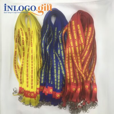 Dây đeo thẻ tên in logo móc giọt nước 3 màu DĐT-04