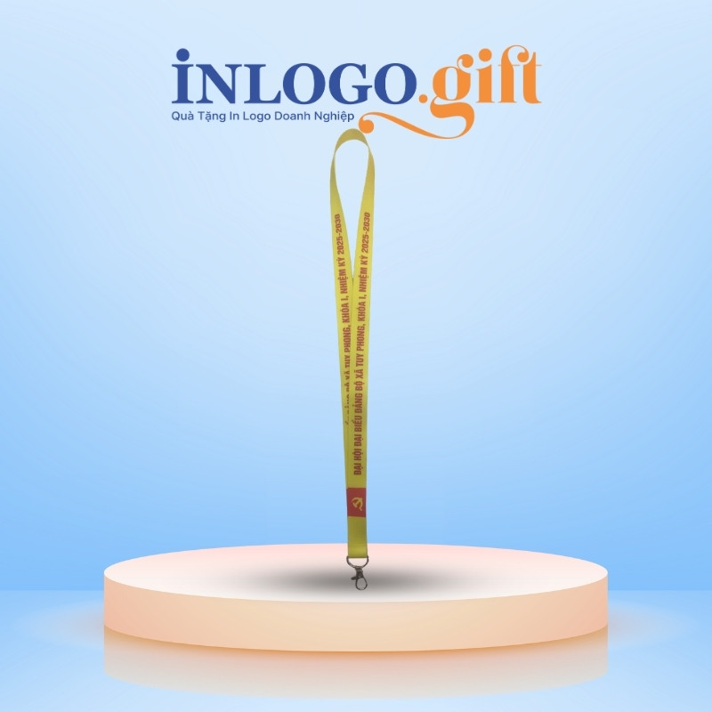 Dây đeo thẻ tên in logo móc giọt nước 3 màu DĐT-04