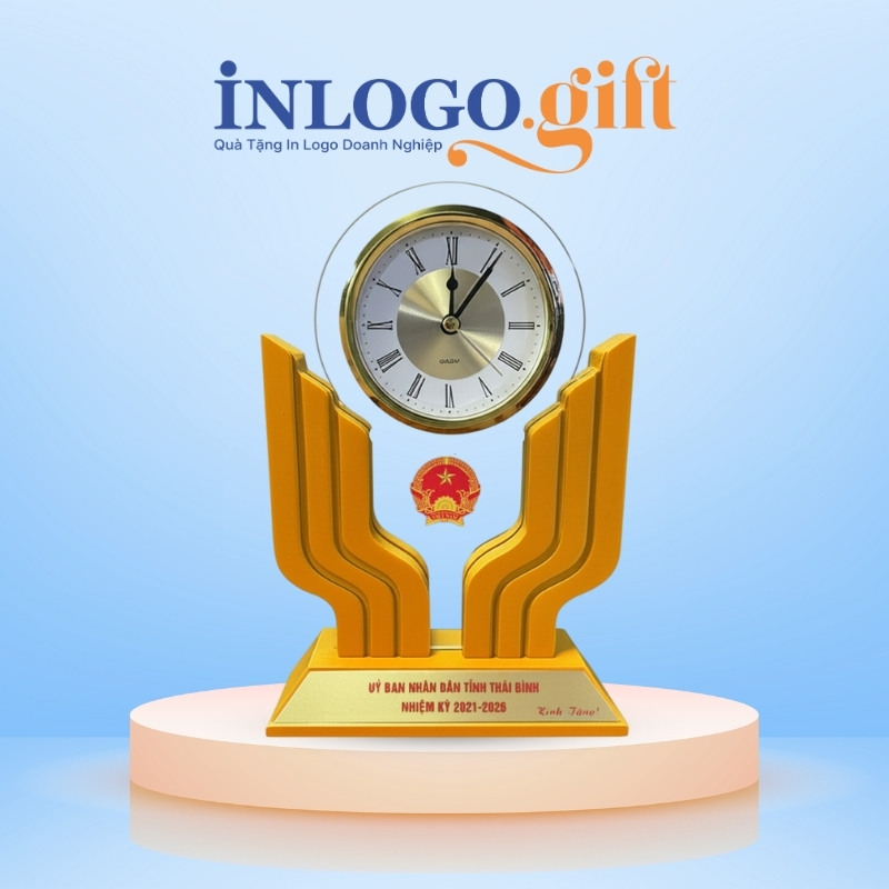 Đồng hồ để bàn in logo thương hiệu Kashi 16x21cm DHB-05