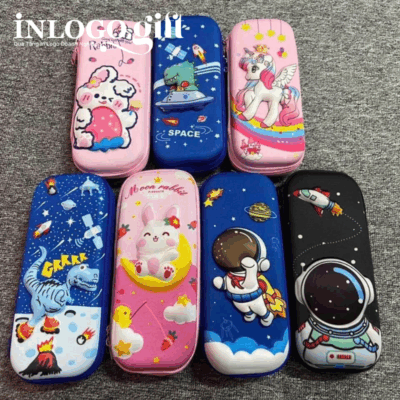 Hộp bút in logo màu đen phi hành gia HB-03