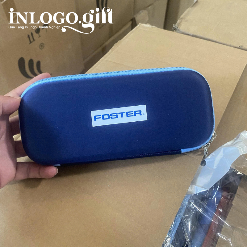 Hộp bút in logo màu xanh dương phi hành gia HB-04