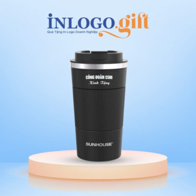 Ly giữ nhiệt in logo thương hiệu Sunhouse màu đen 500ml LGN-10