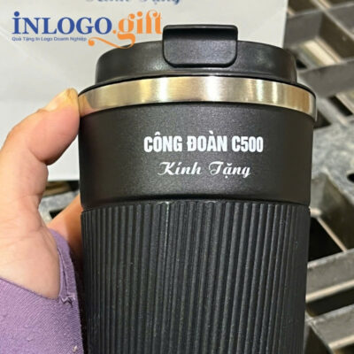 Ly giữ nhiệt in logo thương hiệu Sunhouse màu đen 500ml LGN-10